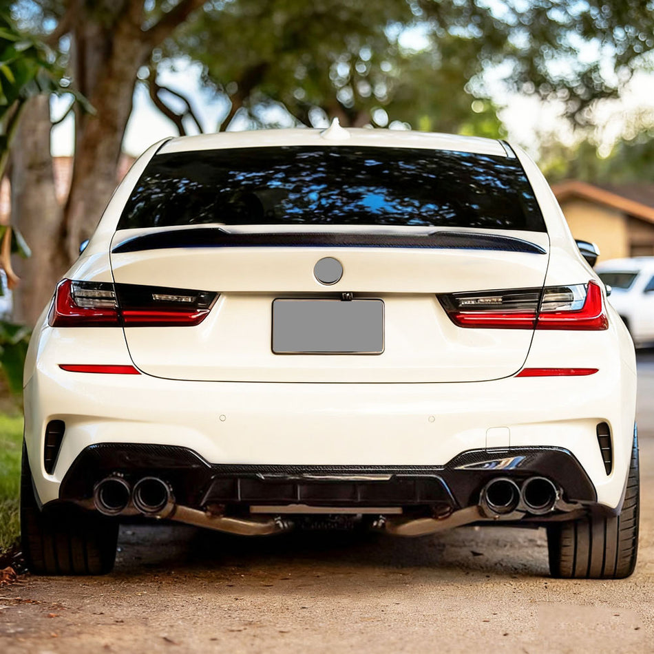 BMW 3 Series G20/M3 G80 2019-2025 Rear Trunk Spoiler Dry Carbon Fiber - www.ahacarbon.com