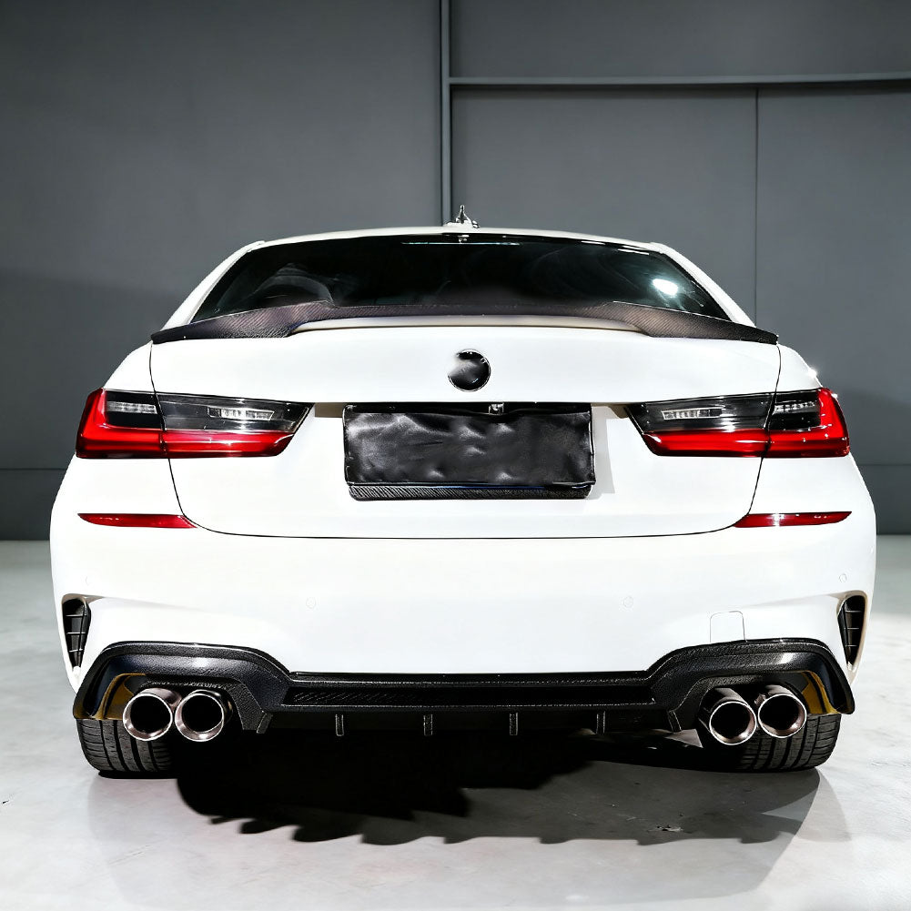 BMW 3 Series G20 M3 G80 2019UP Rear Trunk Spoiler Carbon Fiber - www.ahacarbon.com