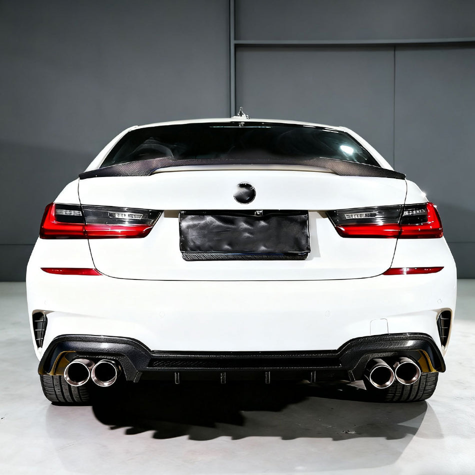BMW 3 Series G20 M3 G80 2019UP Rear Trunk Spoiler Carbon Fiber - www.ahacarbon.com