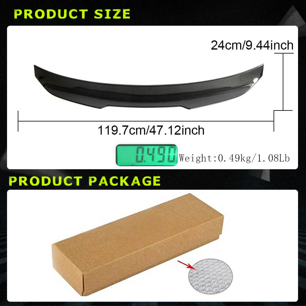 BMW F32 428i 430i 435i 440i Dry Carbon Fiber Trunk Spoiler & Rear Wing ...