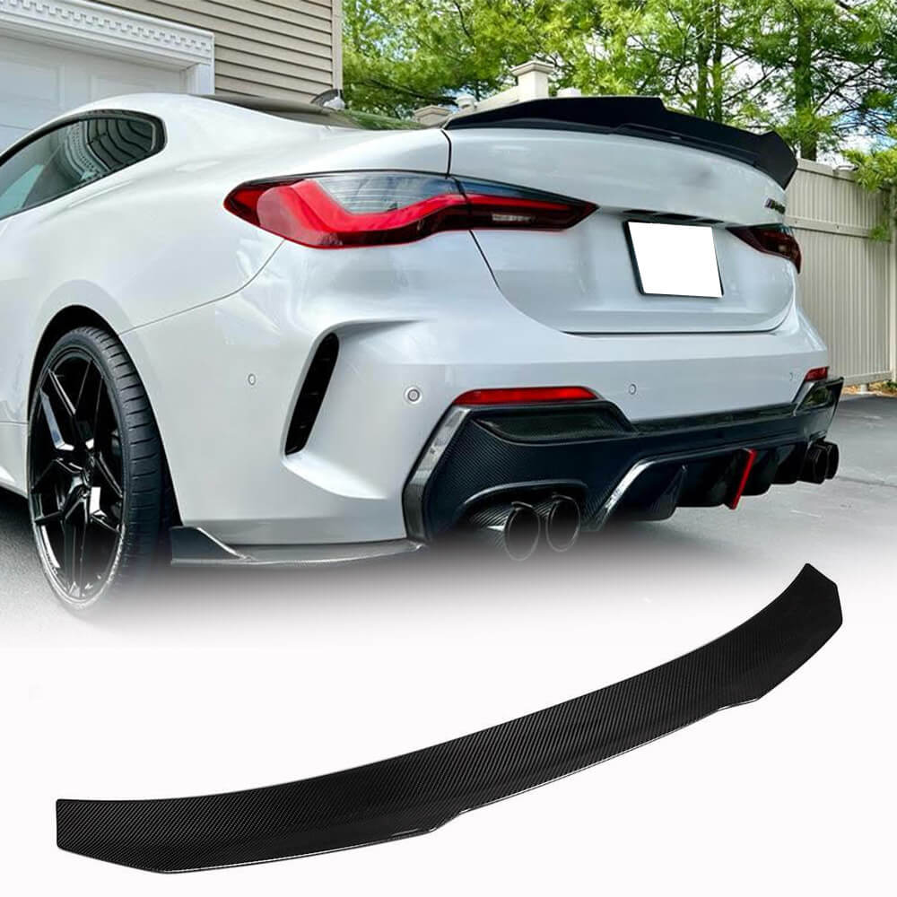 BMW G22 M440i G82 M4 Carbon Fiber Rear Spoiler & Trunk Boot Wing Lip ...