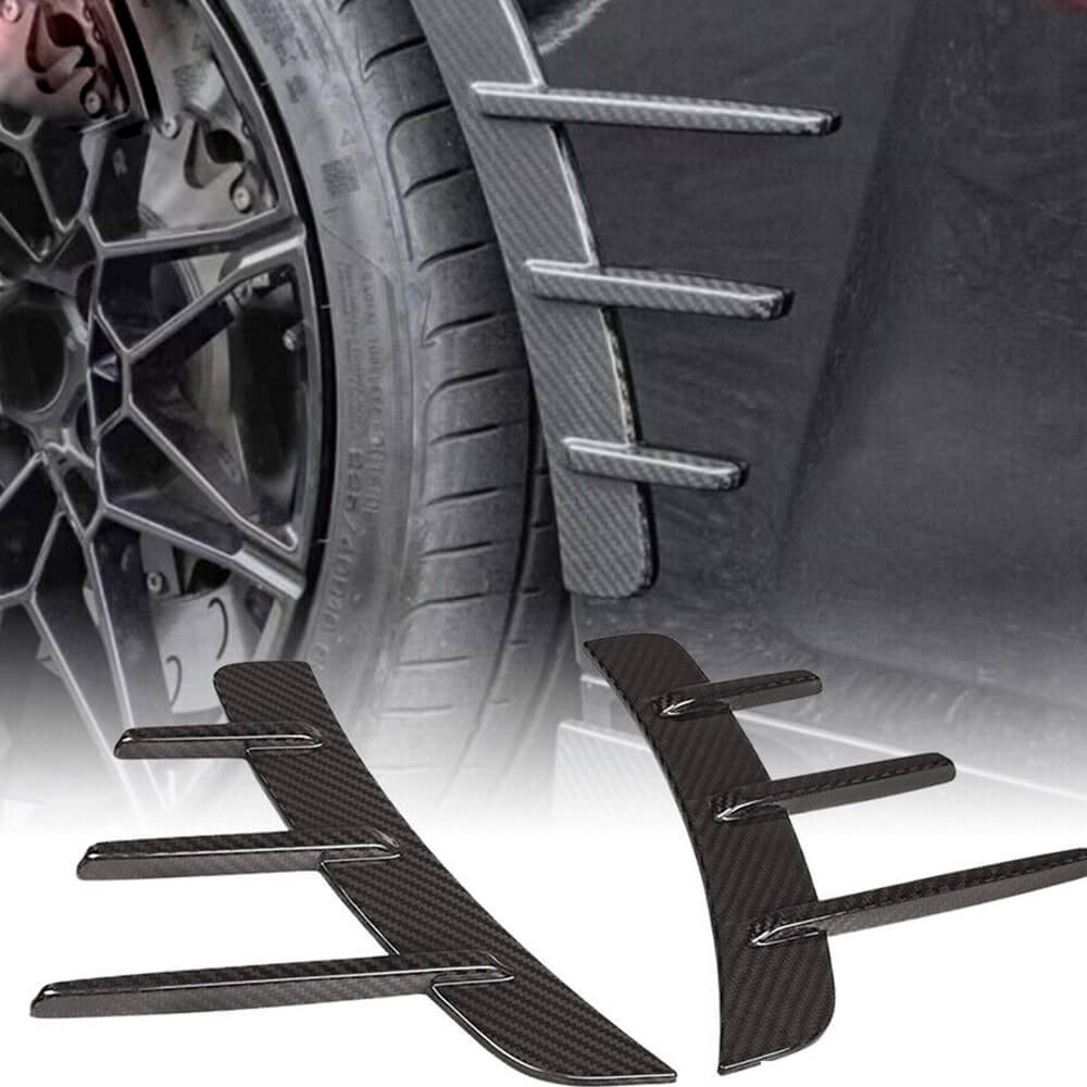BMW G22 G23 430i Coupe Dry Carbon Fiber Front Splitter Side Fender Fins