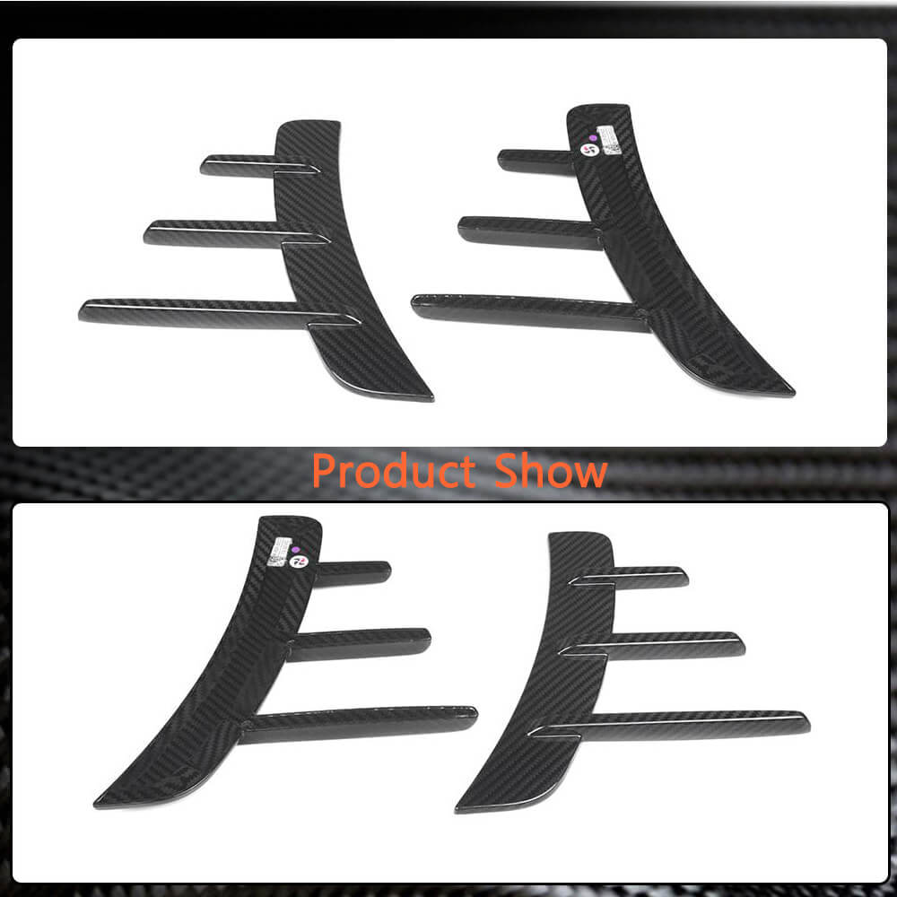 BMW G22 G23 430i Coupe Dry Carbon Fiber Front Splitter Side Fender Fins