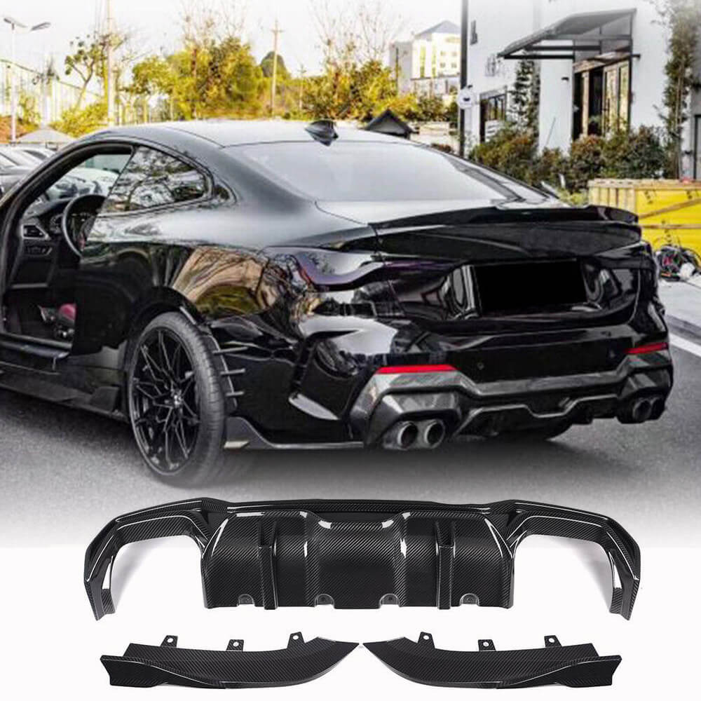 BMW 4 Series G22 G23 430i Coupe 2Door 20-25 Carbon Fiber Rear Bumper Lip Splitter Chin Spoiler Splitters-Ahacarbon