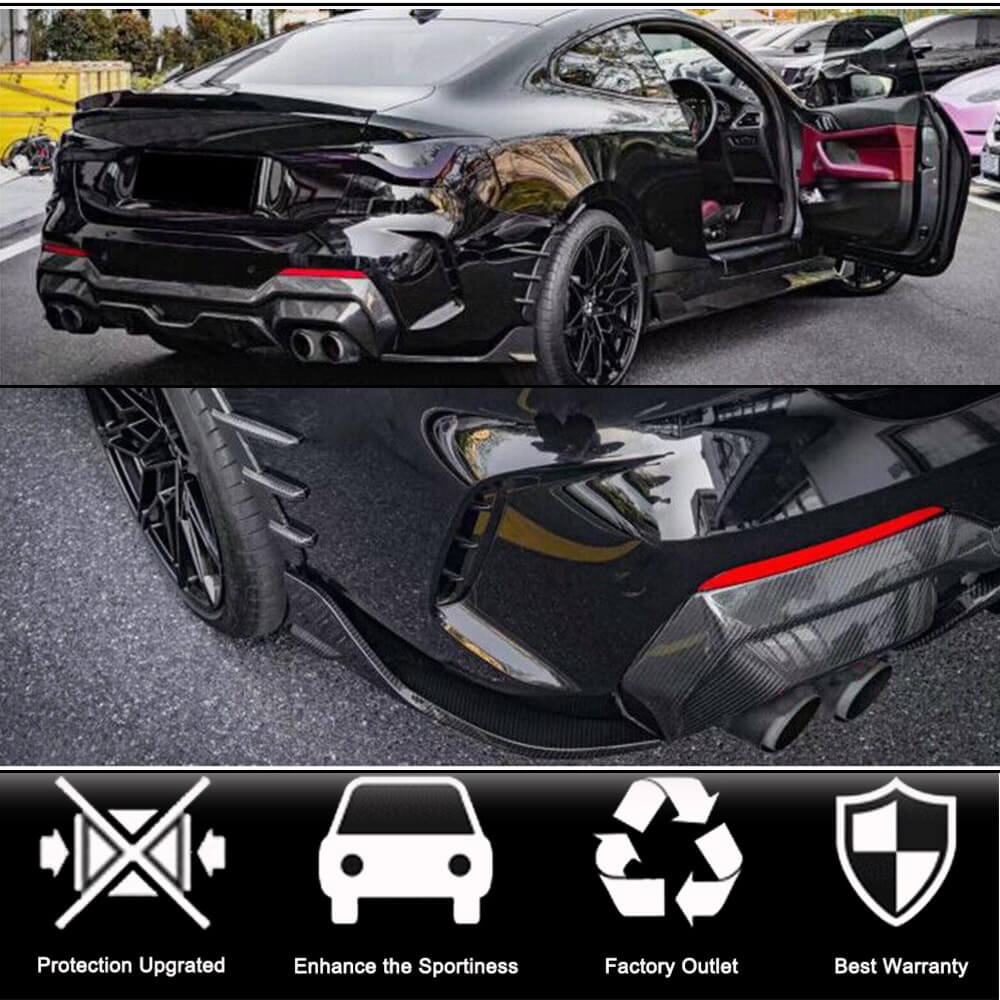 BMW 4 Series G22 G23 430i Coupe 2Door 20-25 Carbon Fiber Rear Bumper Lip Splitter Chin Spoiler Splitters-Ahacarbon