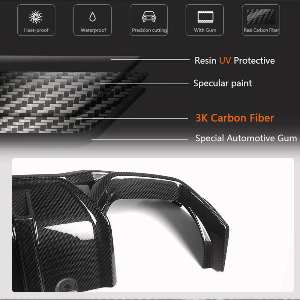BMW 4 Series G22 G23 430i Coupe 2Door 20-25 Carbon Fiber Rear Bumper Lip Splitter Chin Spoiler Splitters-Ahacarbon