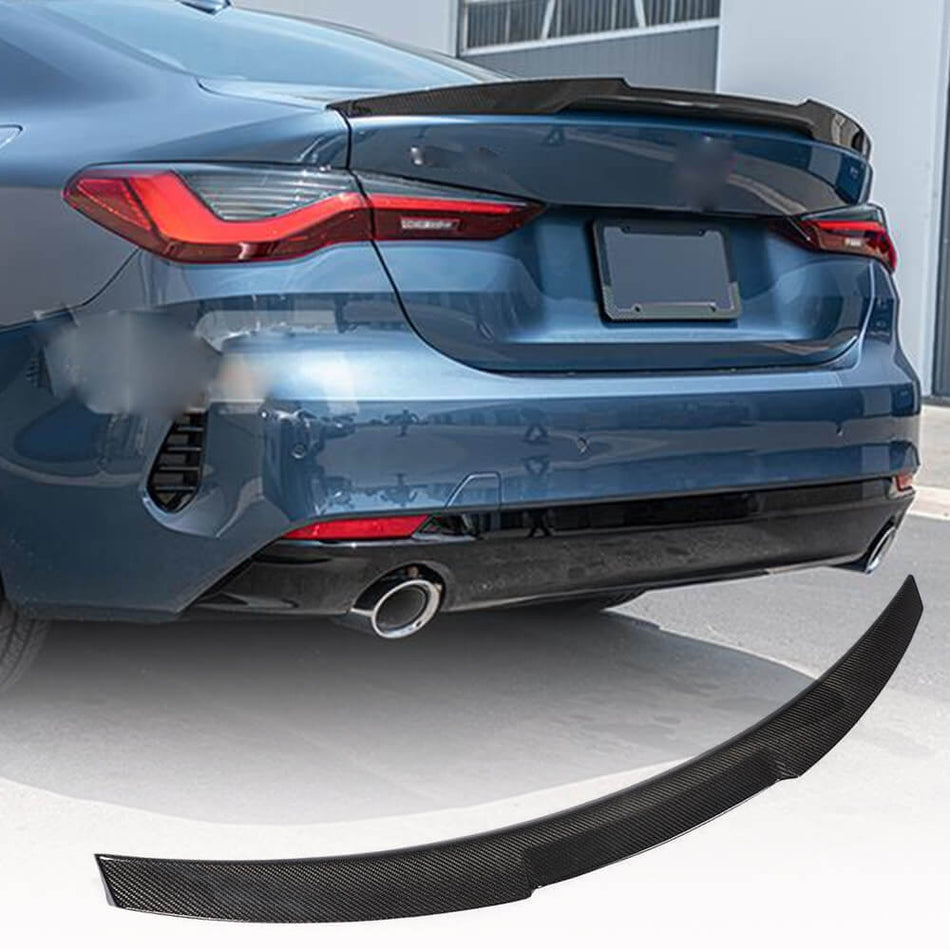 For BMW 4 Series G22 G82 M4 Coupe Carbon Fiber Rear Trunk Spoiler Boot Wing Lip