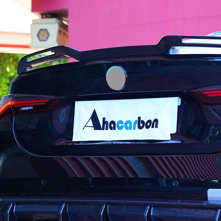 BMW 4 Series G22, G82 M4 Coupe 2021-2025 Rear Trunk Spoiler Carbon Fiber - www.ahacarbon.com