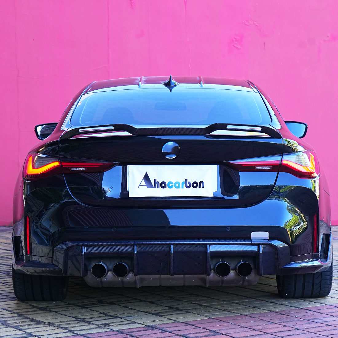 BMW 4 Series G22, G82 M4 Coupe 2021-2025 Rear Trunk Spoiler Carbon Fiber - www.ahacarbon.com