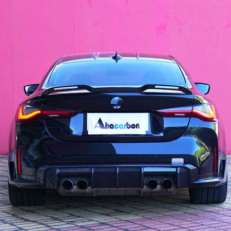 BMW 4 Series G22, G82 M4 Coupe 2021-2025 Rear Trunk Spoiler Carbon Fiber - www.ahacarbon.com