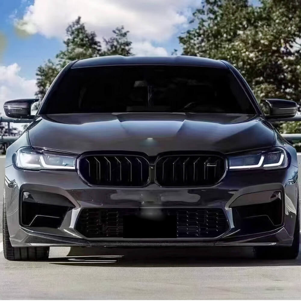 BMW 5 Series F90 M5 LCI 2021-2023 Carbon Fiber Front Bumper Lip Spoiler-Ahacarbon