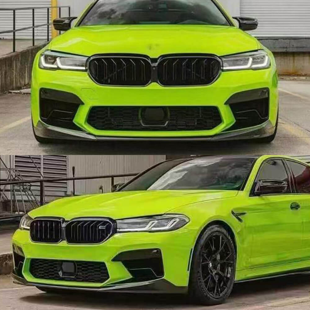 BMW 5 Series F90 M5 LCI 2021-2023 Carbon Fiber Front Bumper Lip Spoiler-Ahacarbon