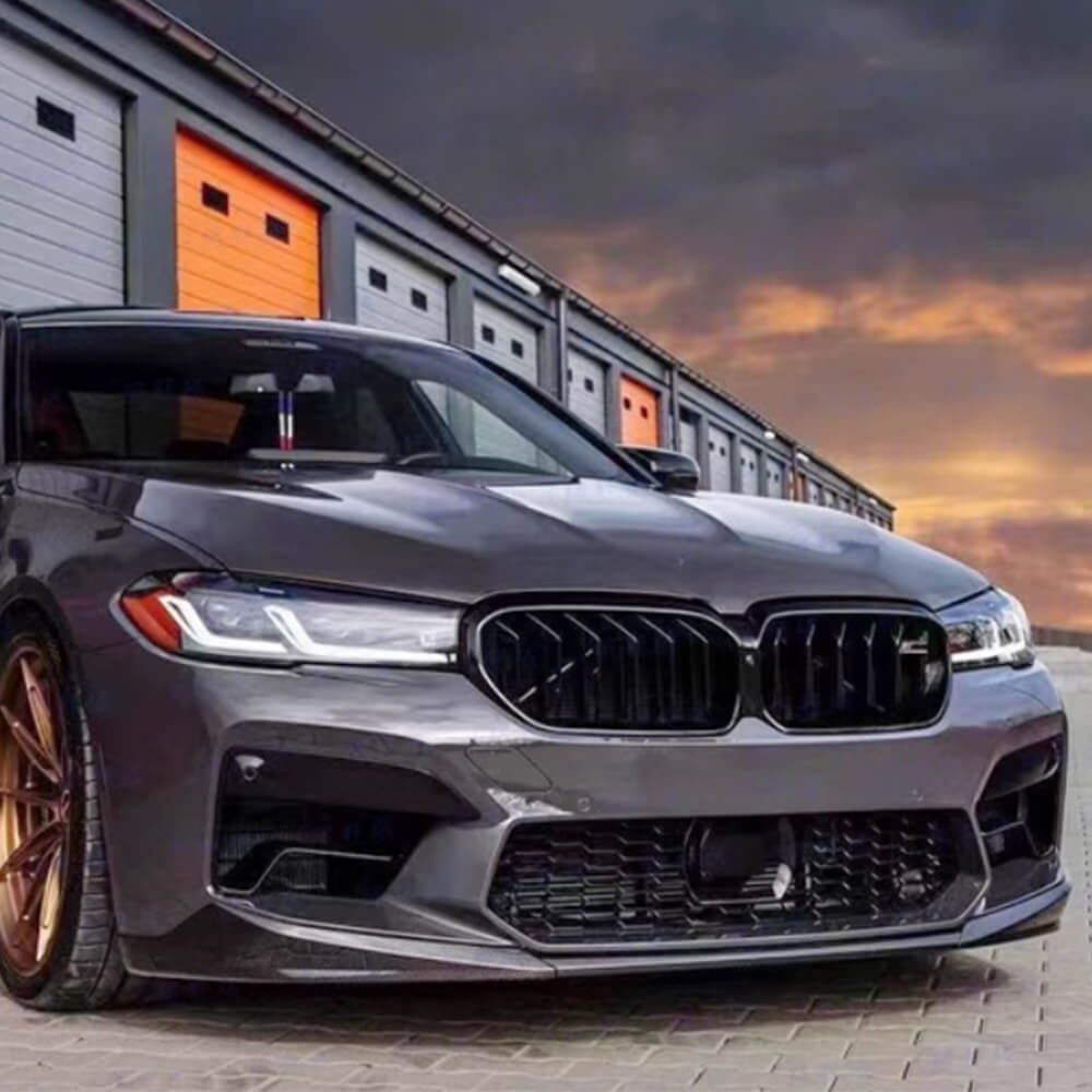 BMW 5 Series F90 M5 LCI 2021-2023 Carbon Fiber Front Bumper Lip Spoiler-Ahacarbon