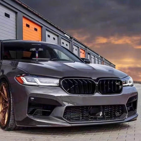 BMW 5 Series F90 M5 LCI 2021-2023 Carbon Fiber Front Bumper Lip Spoiler-Ahacarbon