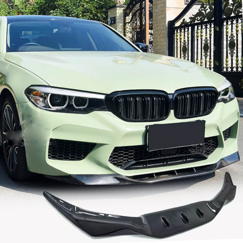 BMW 5 Series F90 M5 LCI 2021-2024 Carbon Fiber Front Bumper Lip Spoiler-Ahacarbon