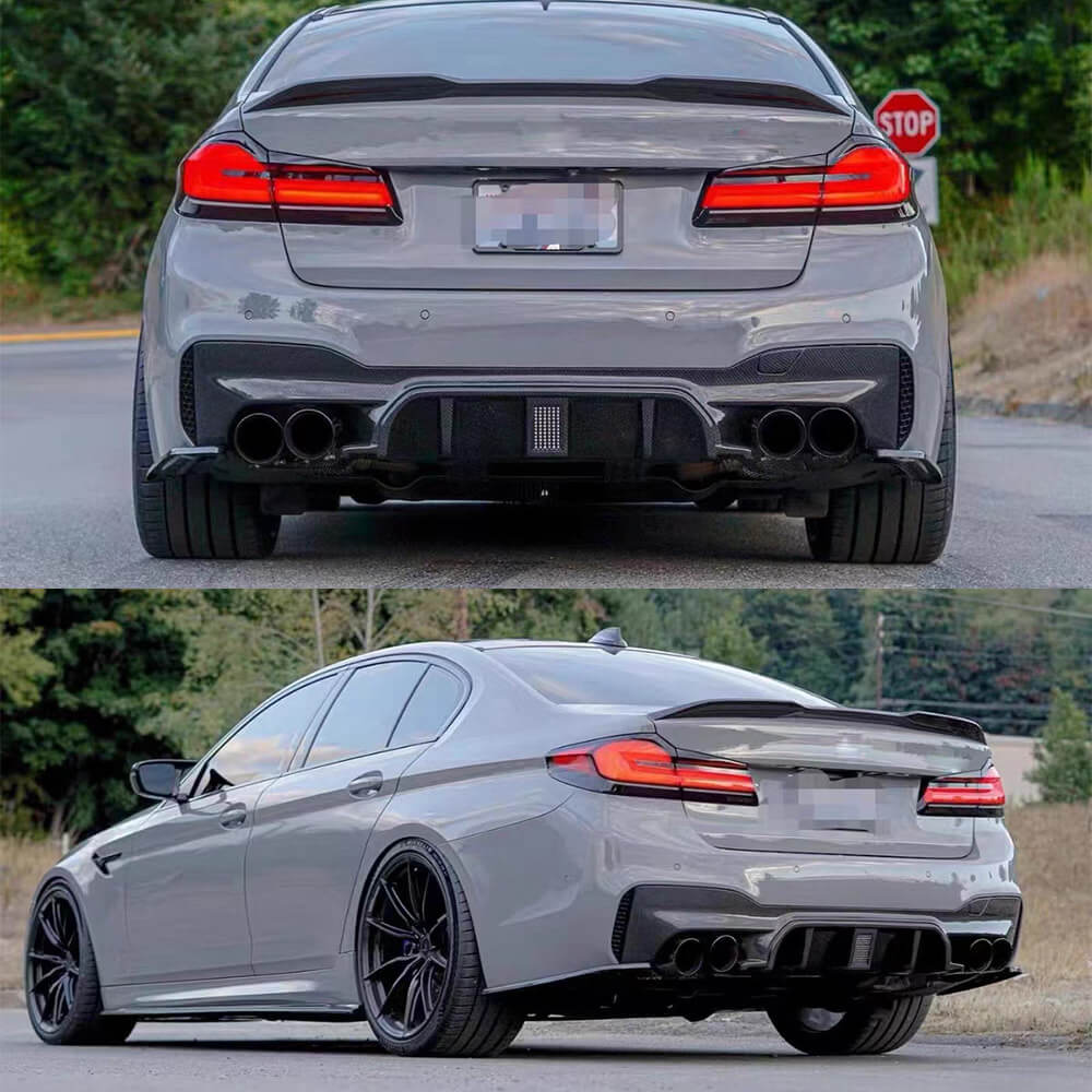 BMW 5 Series G30 G38 2017-2023 Rear Trunk Spoiler Dry Carbon Fiber-Ahacarbon