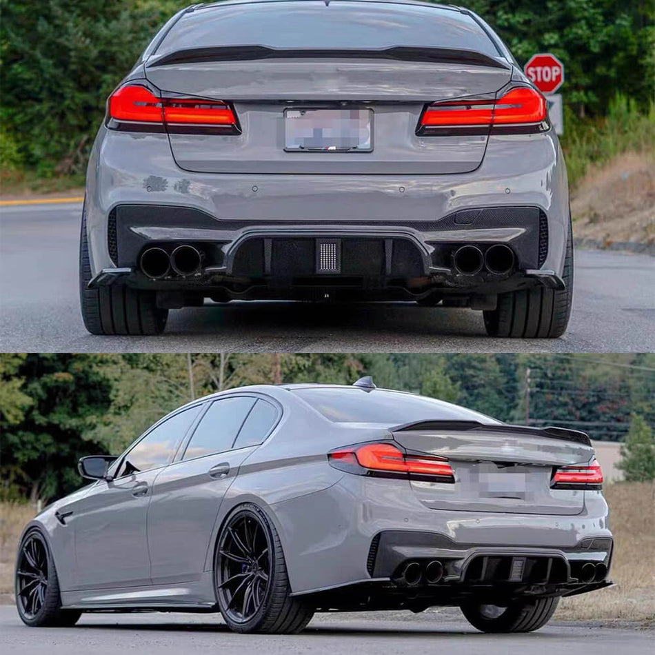 BMW 5 Series G30 G38 2017-2023 Rear Trunk Spoiler Dry Carbon Fiber-Ahacarbon