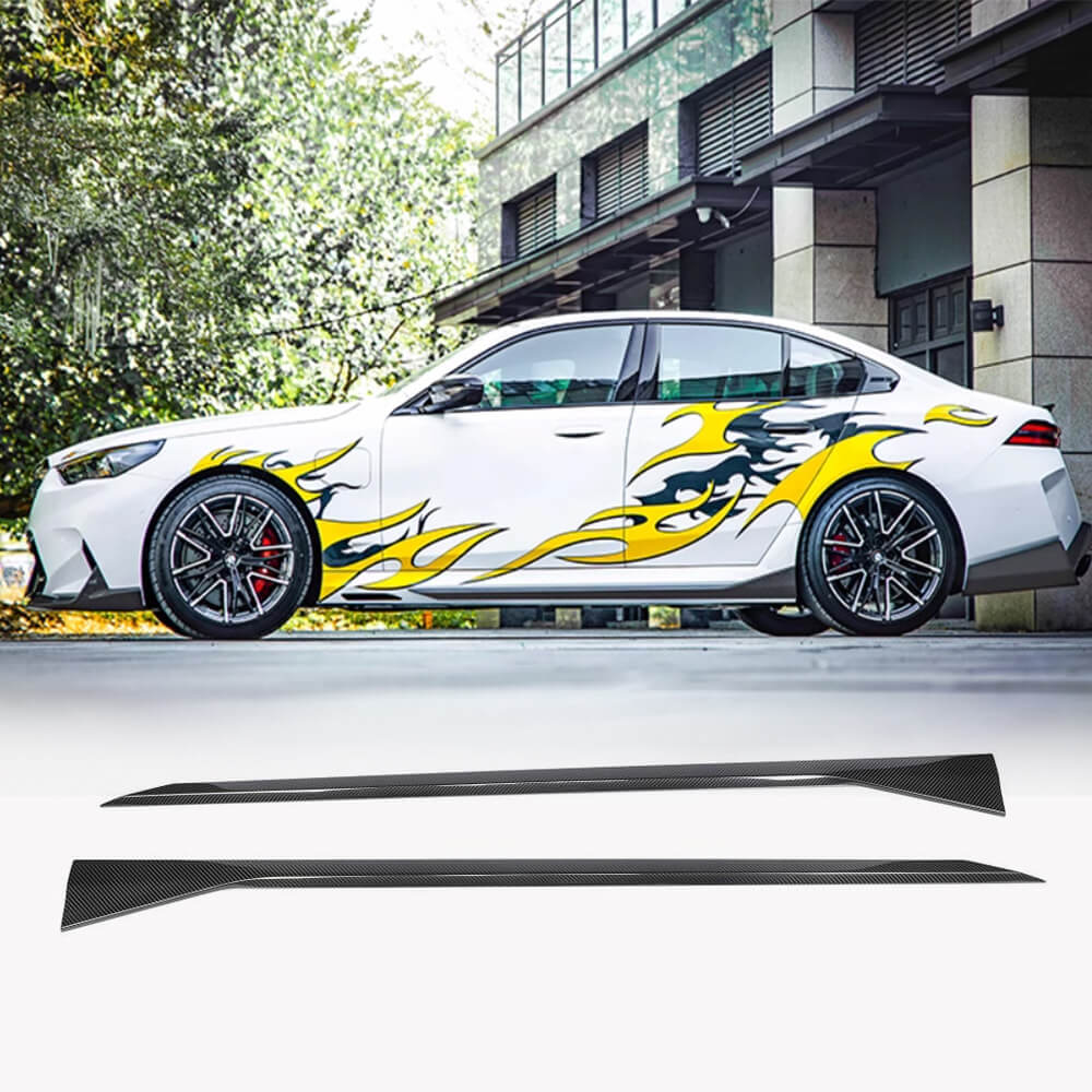 BMW 5 Series G90 G99 M5 2024-2025 Dry Carbon Fiber Side Skirts Extension Lip Spoiler-Ahacarbon