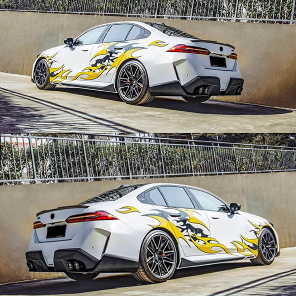 BMW 5 Series G90 G99 M5 2024-2025 Dry Carbon Fiber Side Skirts Extension Lip Spoiler-Ahacarbon