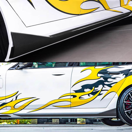 BMW 5 Series G90 G99 M5 2024-2025 Dry Carbon Fiber Side Skirts Extension Lip Spoiler-Ahacarbon