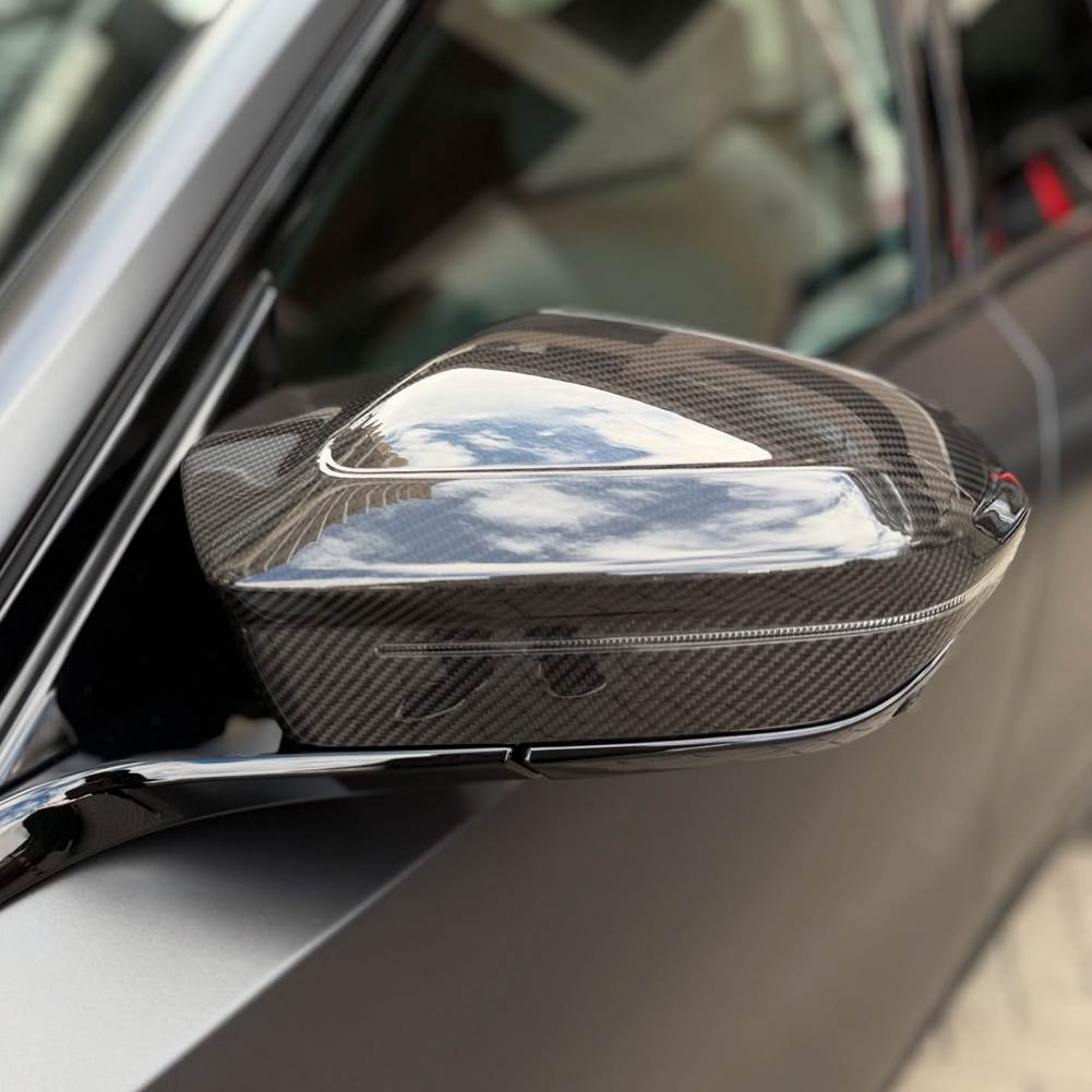BMW 5 Series I5 G60 G68, 7 Series G70, X3 2024 Mirror Cover Caps Replacement Style Dry Carbon Fiber-Ahacarbon
