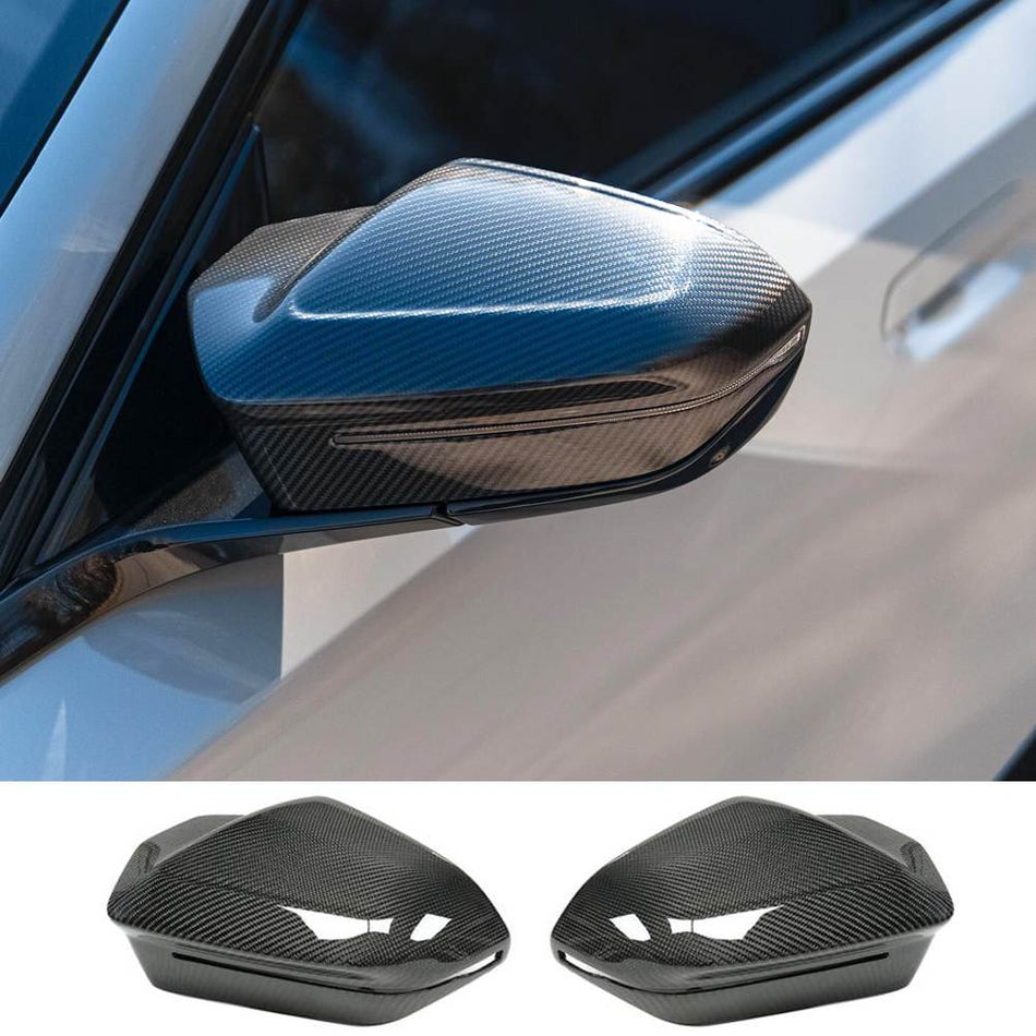 BMW 5 Series I5 G60 G68, 7 Series G70, X3 2024 Mirror Cover Caps Replacement Style Dry Carbon Fiber-Ahacarbon