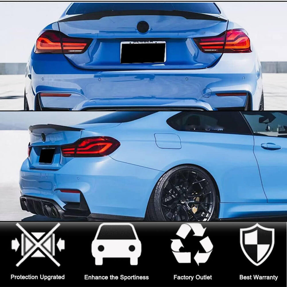 For BMW F82 M4 Coupe 14-20 Carbon Fiber Rear Trunk Spoiler Boot Wing Lip