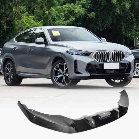 Carbon Fiber Front Bumper Lip for BMW G06 X6 LCI M-Sport 2023-2024 - www.ahacarbon.com