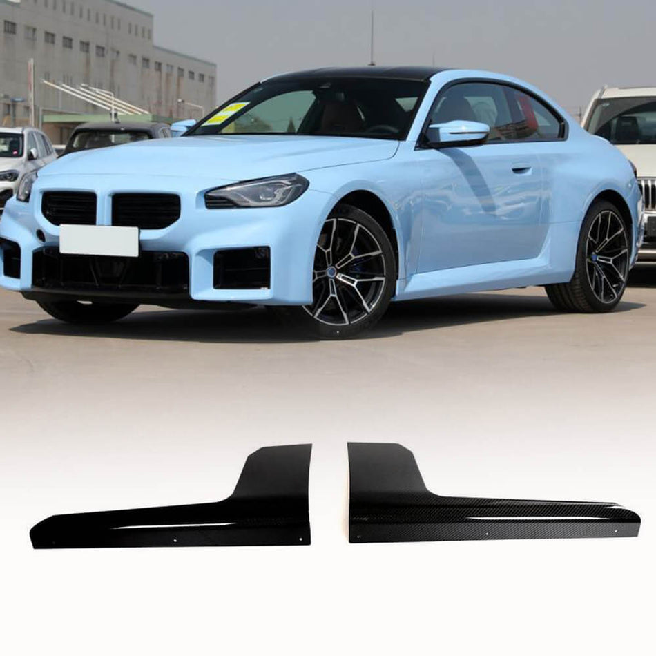 For BMW G87 M2 Base Coupe 2 Door 2022-2023 Carbon Fiber Side Skirts Door Rocker Panels Extension Lip