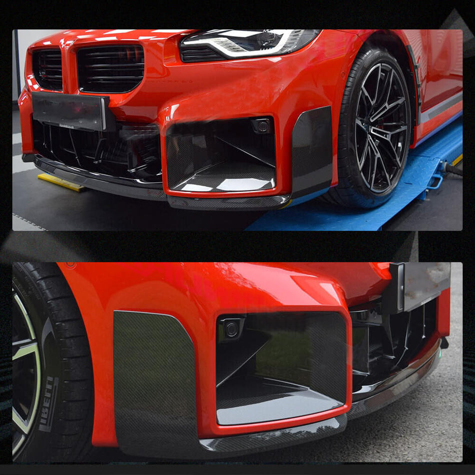 For BMW G87 M2 Coupe 2-Door Dry Carbon Fiber Front Bumper Lip Spoiler Wide Body Kit