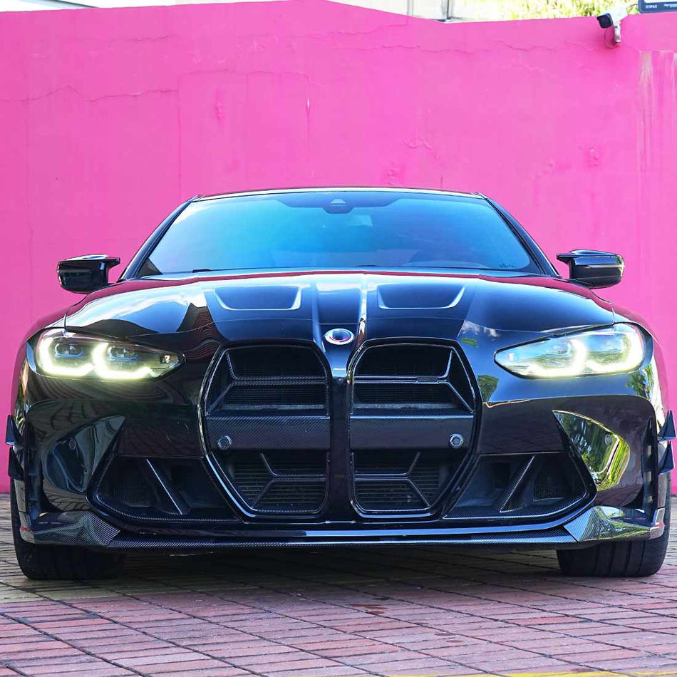 BMW M3 G80/M4 G82 G83 2021+ Front Bumper Lip Dry Carbon Fiber - www.ahacarbon.com