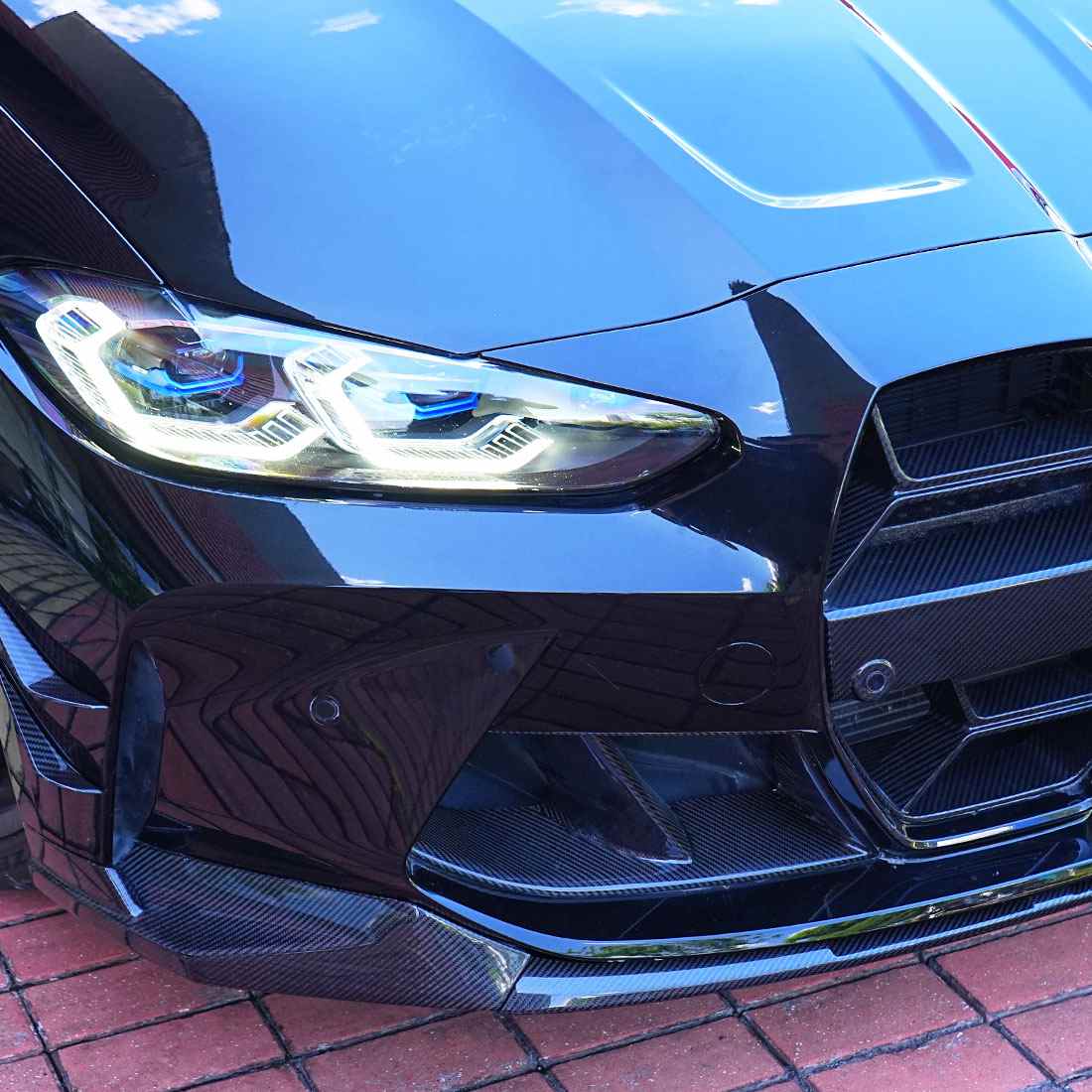 BMW M3 G80/M4 G82 G83 2021+ Front Bumper Vents Carbon Fiber/FRP - www.ahacarbon.com