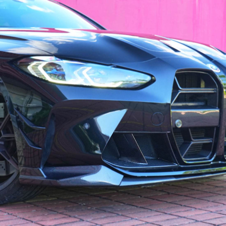 BMW M3 G80/M4 G82 G83 2021+ Front Bumper Vents Carbon Fiber/FRP - www.ahacarbon.com