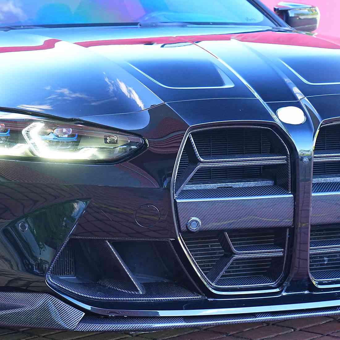 BMW M3 G80/M4 G82 G83 2021+ Front Grille Dry Carbon Fiber - www.ahacarbon.com