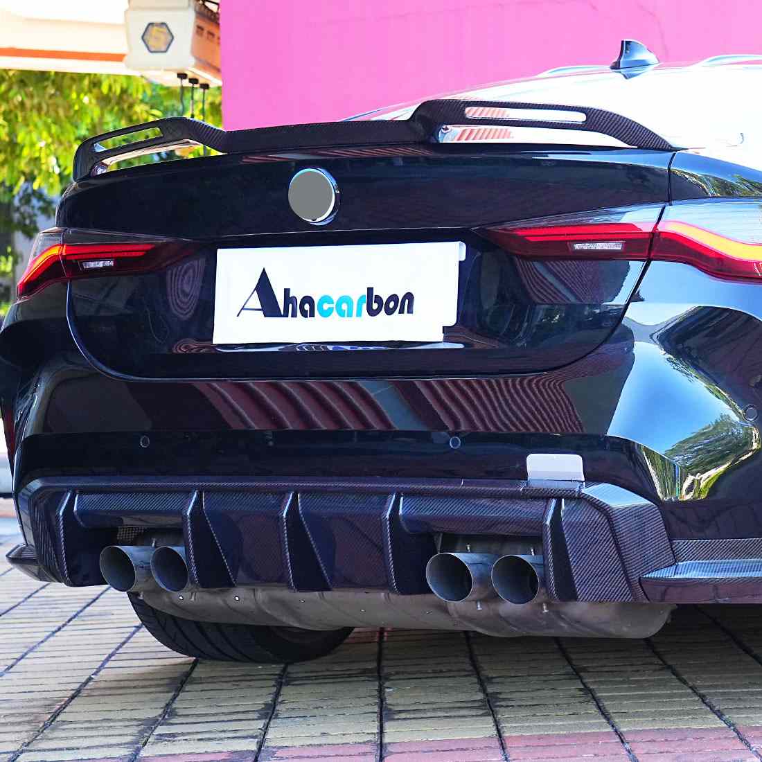 BMW M3 G80/M4 G82 G83 2021+ Rear Bumper Diffuser Carbon Fiber - www.ahacarbon.com
