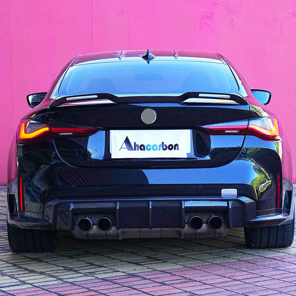 BMW M3 G80/M4 G82 G83 2021+ Rear Bumper Diffuser Carbon Fiber - www.ahacarbon.com