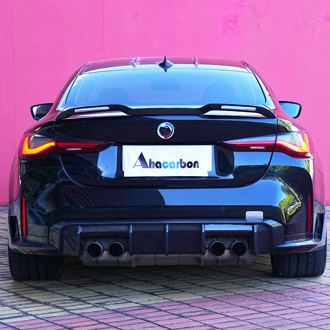 BMW M4 G82 G83 2021+ Rear Bumper Splittesr Dry Carbon Fiber - www.ahacarbon.com