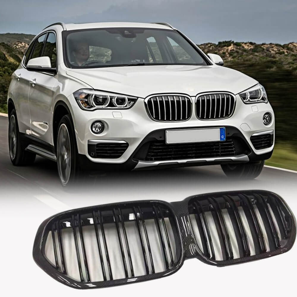 BMWX1F48F49LCISportUtility4-Door2016-2019FrontHoodKidneyGrillCarbonFiber_ahacarbon