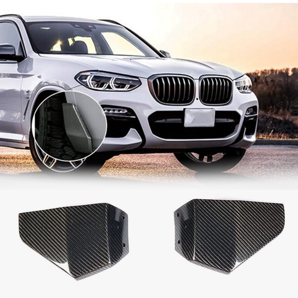 For BMW X3 G01 M40i Carbon Fiber Front Bumper Splitter Cupwing Winglets Vent Flaps