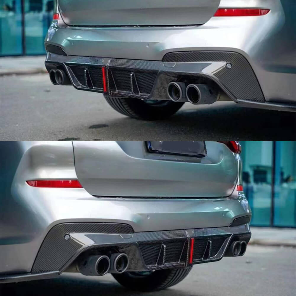 BMW X3M F97 2019-2023 Carbon Fiber Rear Bumper Diffuser Lip Splitters-Ahacarbon