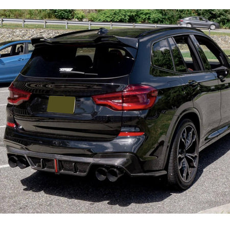 BMW X3M F97 2019-2023 Carbon Fiber Rear Bumper Diffuser Lip Splitters-Ahacarbon