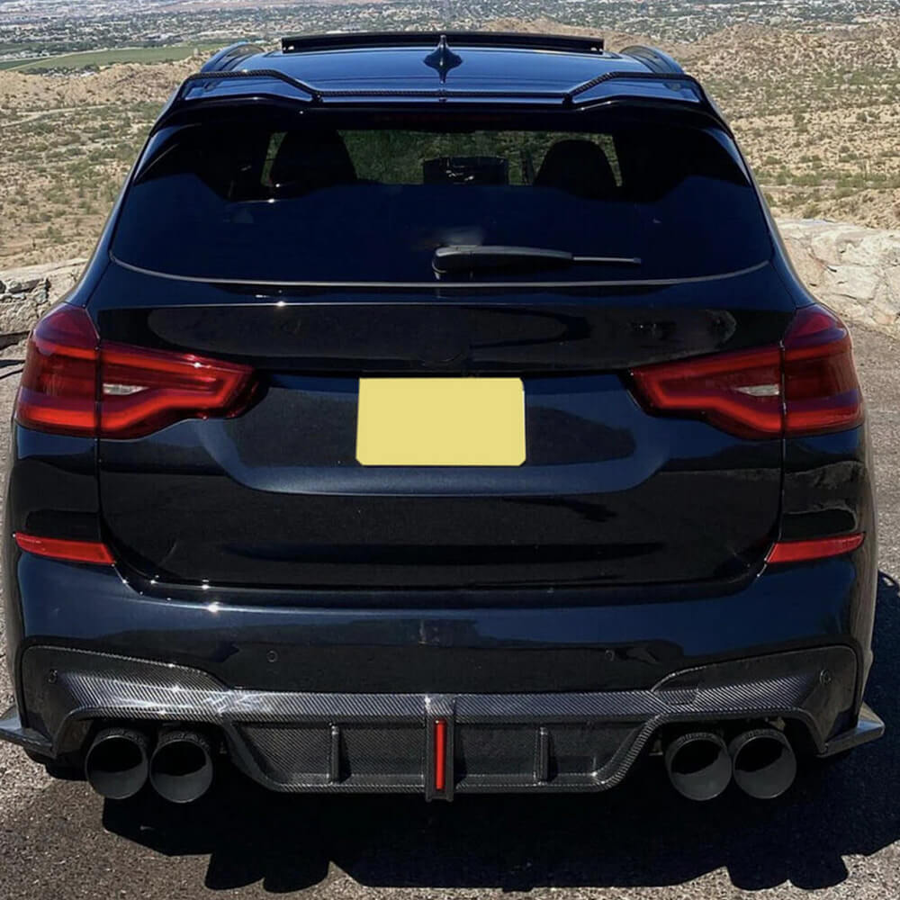 BMW X3M F97 2019-2023 Carbon Fiber Rear Bumper Diffuser Lip Splitters-Ahacarbon
