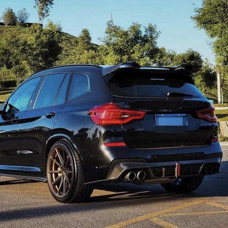 BMW X3M F97 2019-2023 Carbon Fiber Rear Bumper Diffuser Lip Splitters-Ahacarbon
