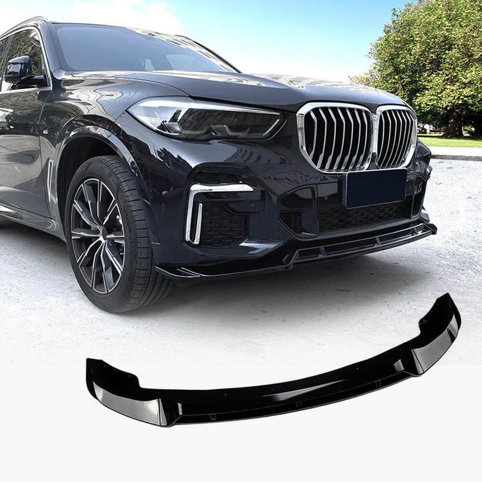 For BMW X5 G05 M Sport Utility 4-Door 2019-2023 ABS Glossy Black Front Bumper Lip Chin Spoiler Splitter | xDrive40i/50i/30d M Sport M50d