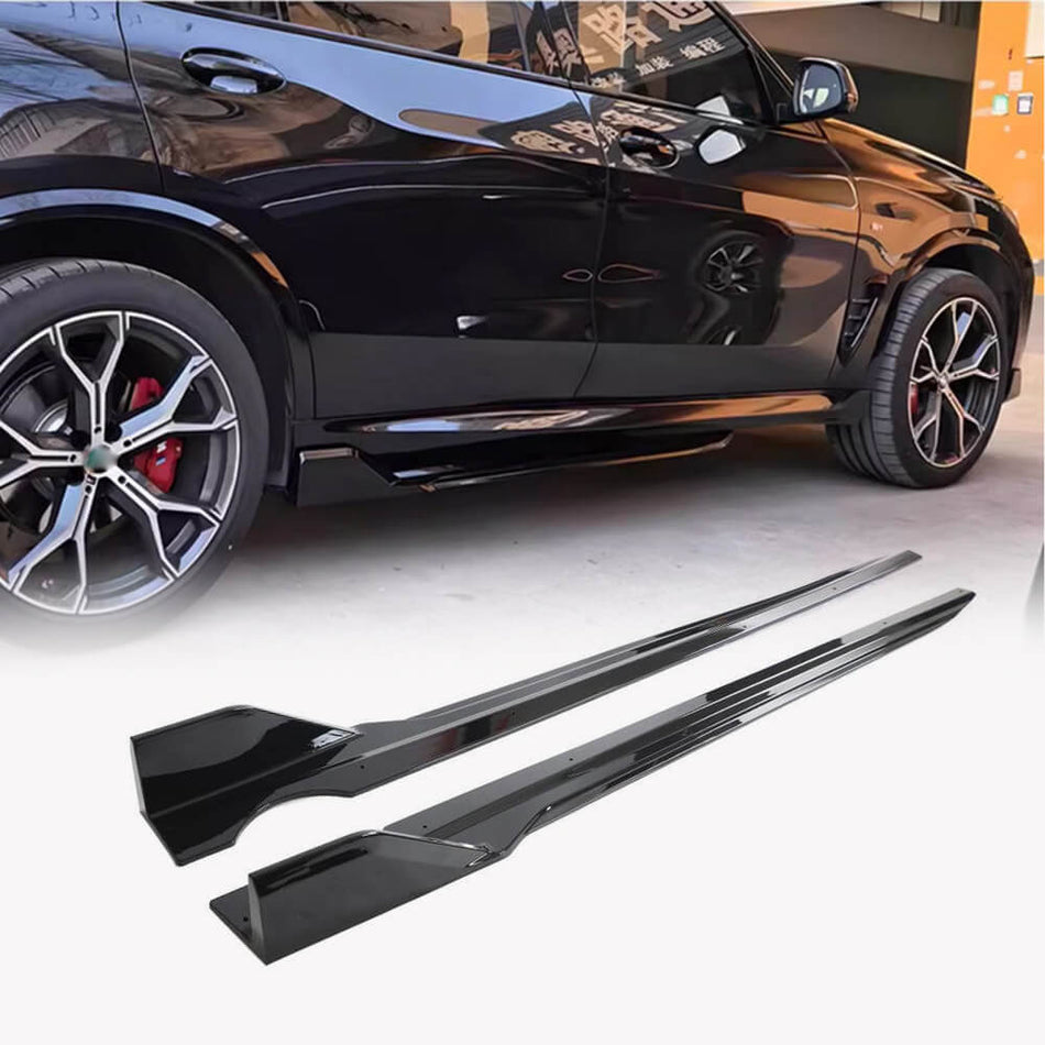 For BMW X5 G05 Sport Utility 4-Door ABS Glossy Black Side Skirts Door Rocker Panels Extension Lip| xDrive40i/50i/30d M Sport M50d