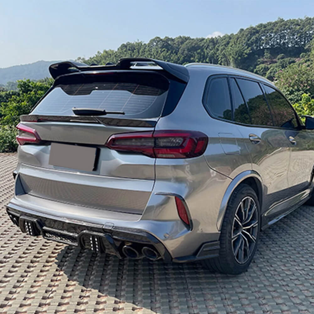 BMW X5M F95 Sport Utility 4-Door 2020-2024 Carbon Fiber Rear Bumper Diffuser Lip Splitters-Ahacarbon