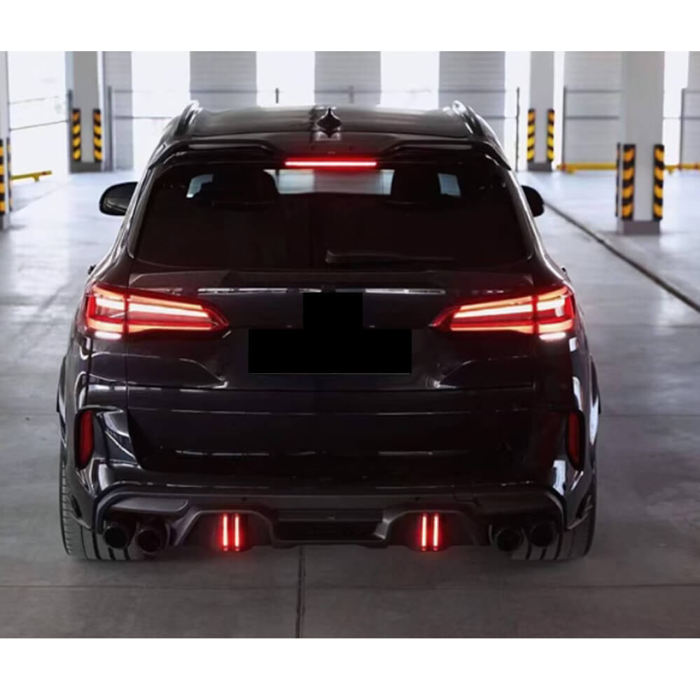 BMW X5M F95 Sport Utility 4-Door 2020-2024 Carbon Fiber Rear Bumper Diffuser Lip Splitters-Ahacarbon