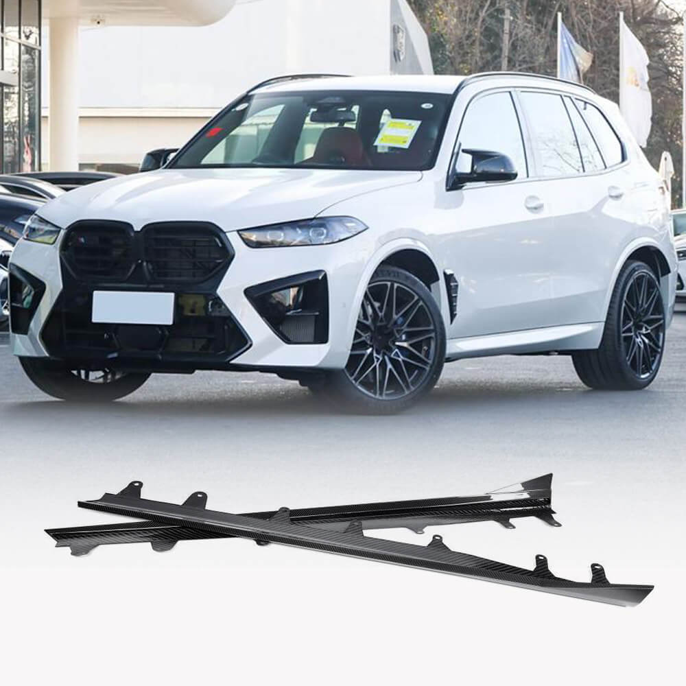 BMW X5M F95 Sport Utility 4-Door 2023-2025 Dry Carbon Fiber Side Skirts Extension Lip Spoiler-Ahacarbon