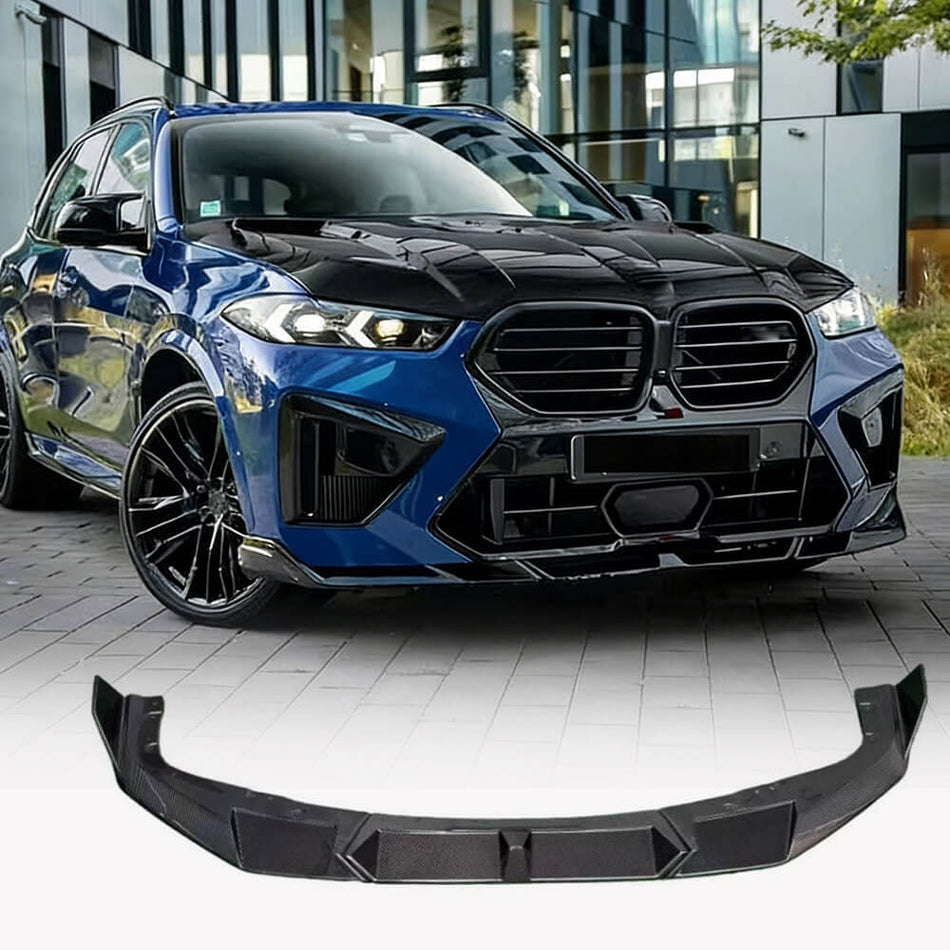 BMW X5M F95 LCI Sport Utility 4-Door 2023 2024 Front Bumper Lip Carbon Fiber