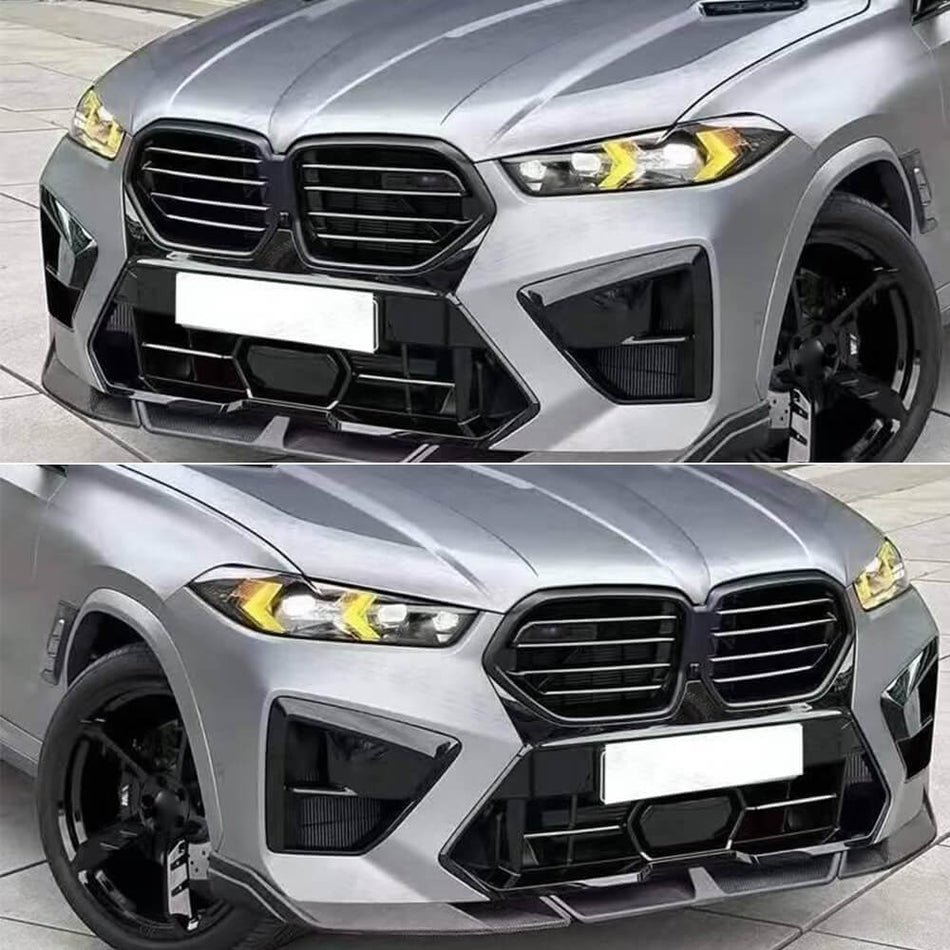 BMW X5M F95 LCI Sport Utility 4-Door 2023 2024 Front Bumper Lip Carbon Fiber